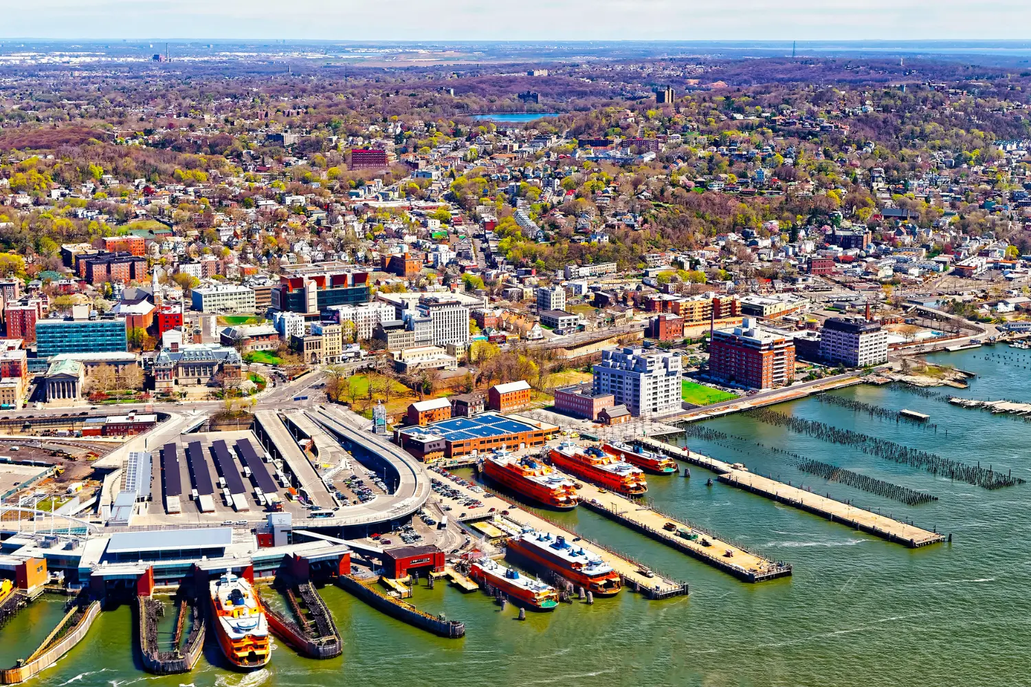 Aerial view of Staten Island NY