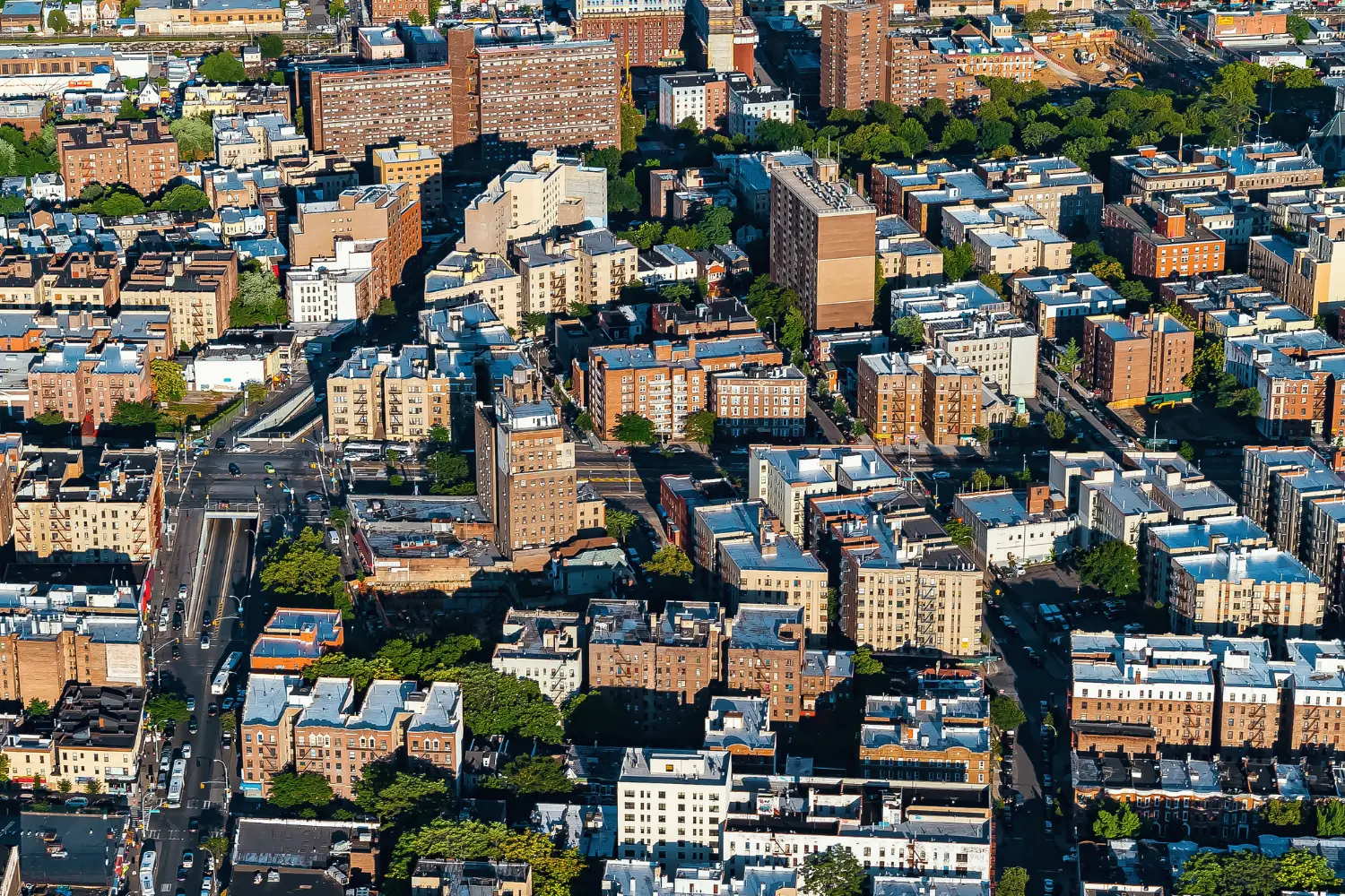 Aerial view of the Bronx NYC