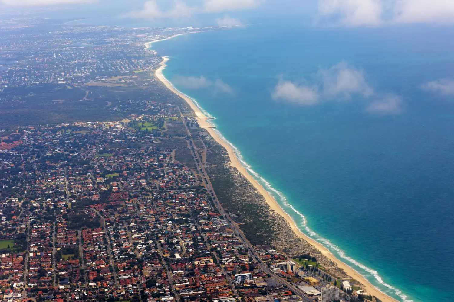 aerial view of long island ny and the beach