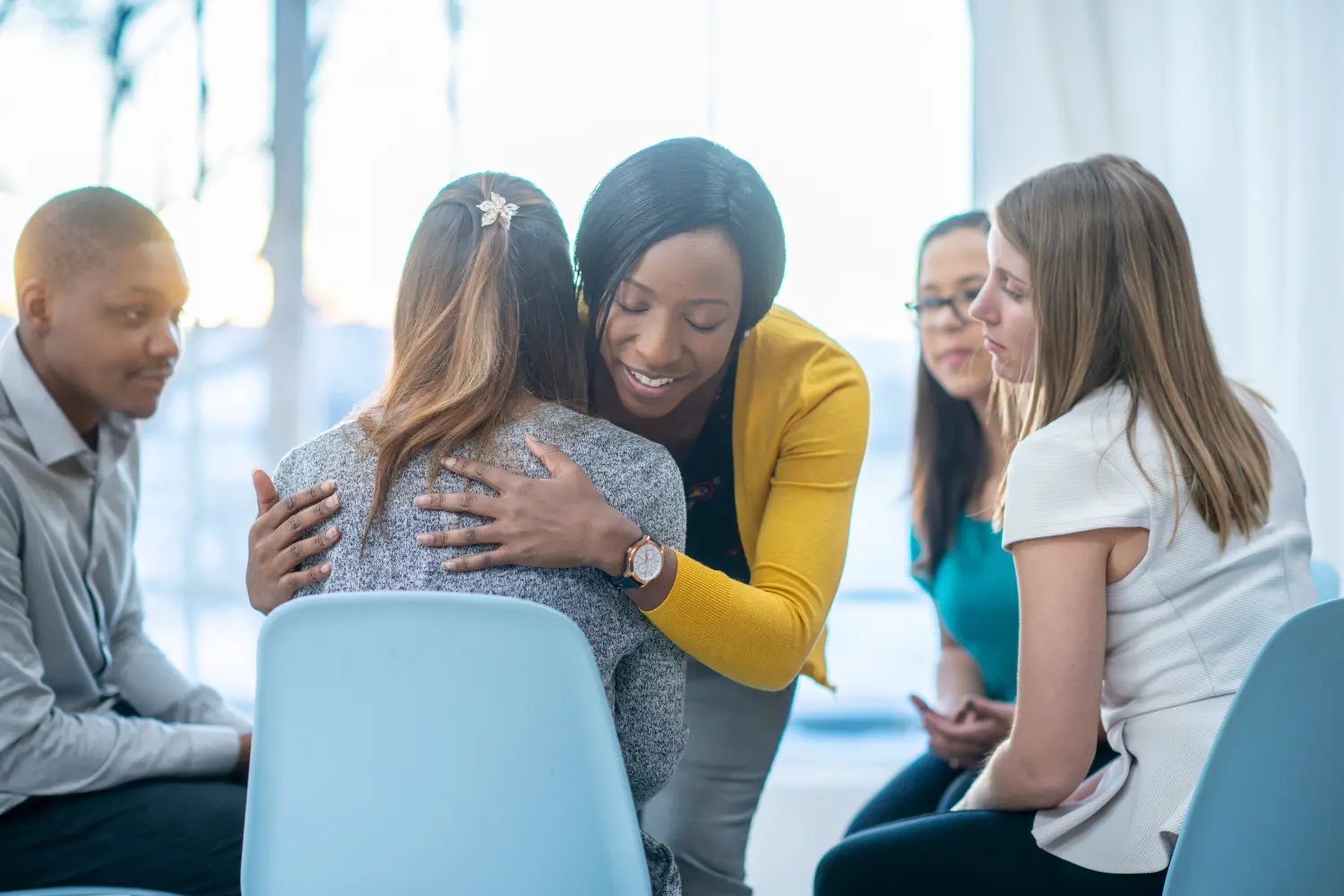 group therapy hug