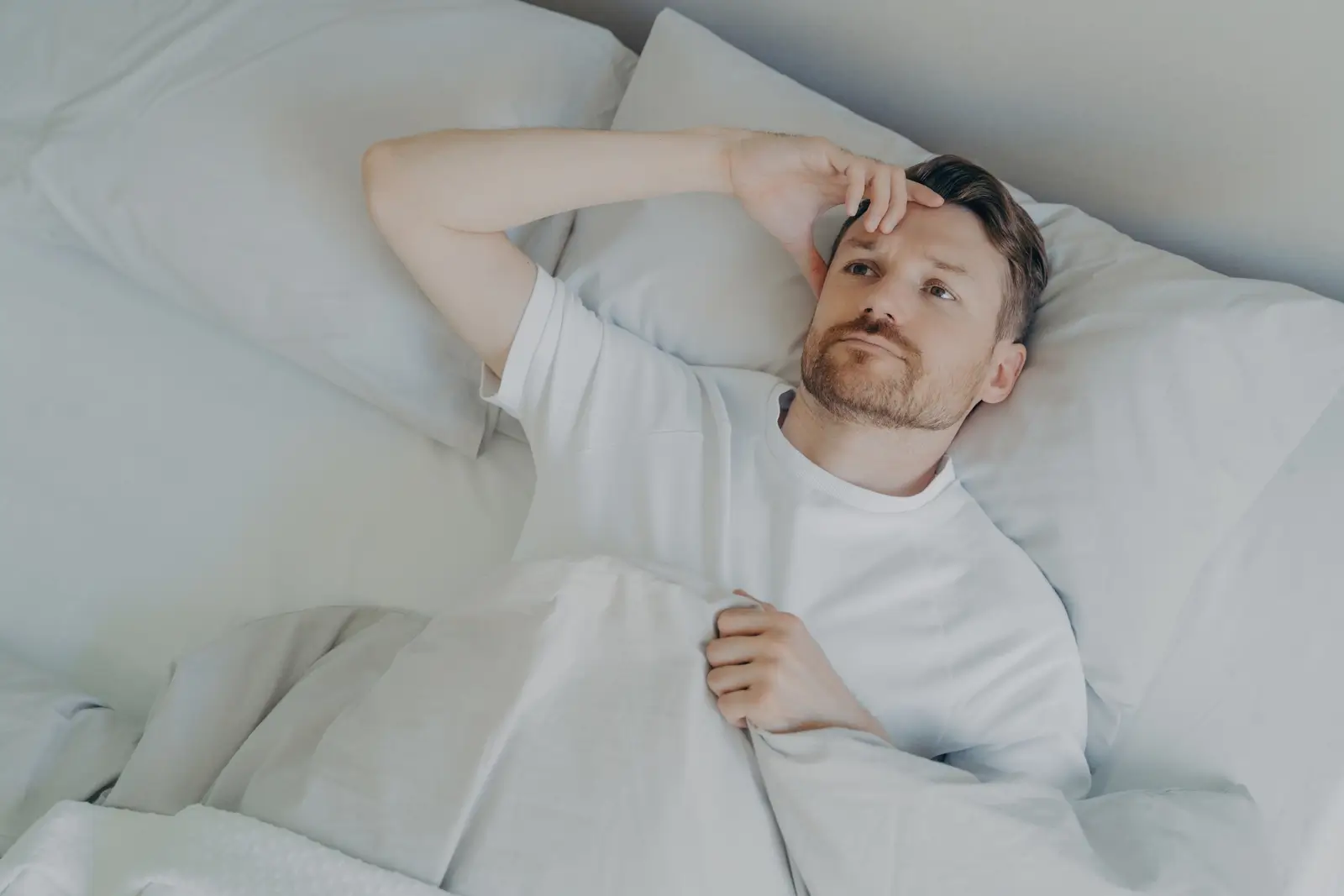 Person can't sleep.